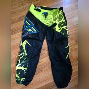 Fly Racing Black and Neon Yellow Pants